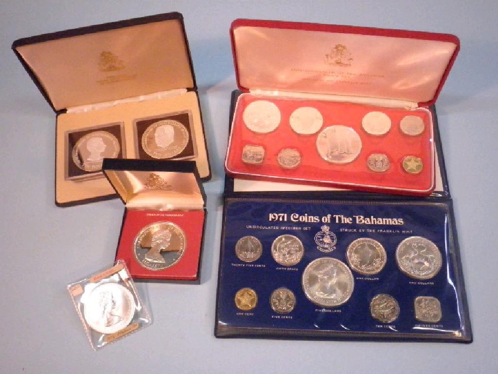 Appraisal: Bahamas A proof coin set cased set cased two ten