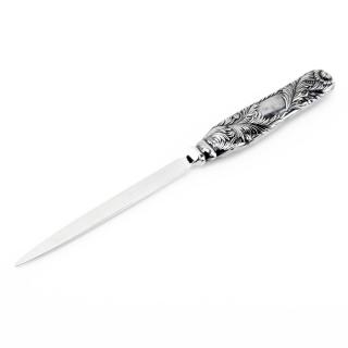 Appraisal: Tiffany Co Sterling Silver Handled Chrysanthemum Letter Opener Signed Good