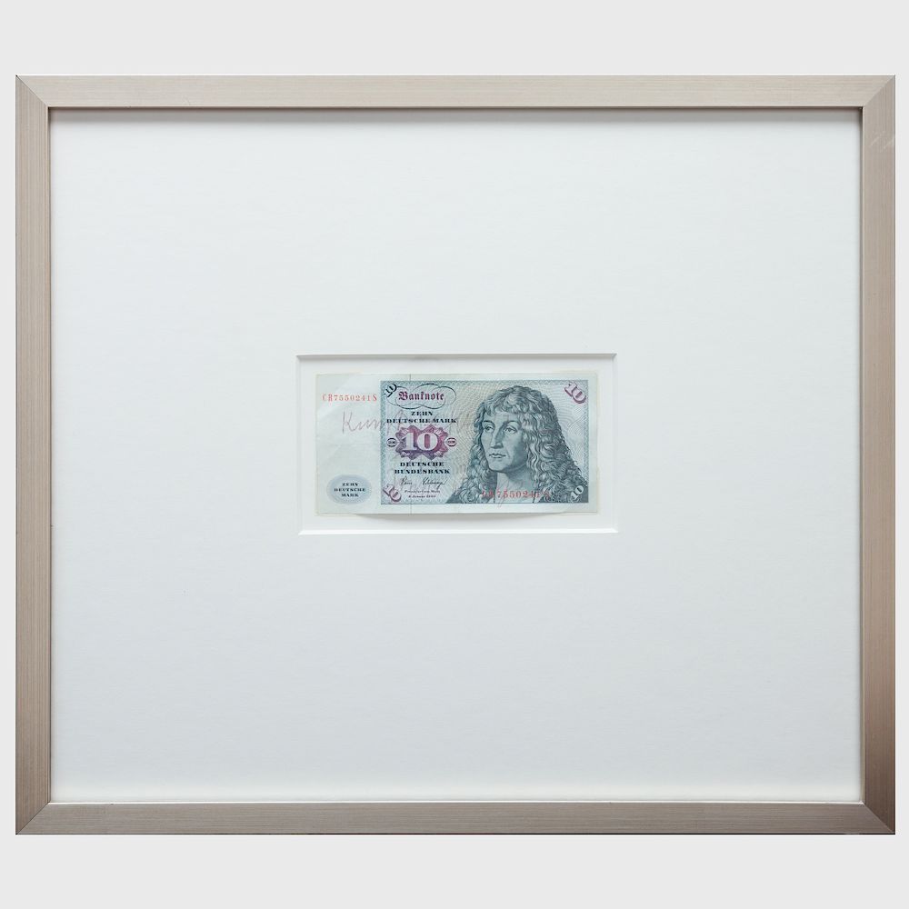 Appraisal: Joseph Beuys - Art Capital Bank note with hand-additions signed