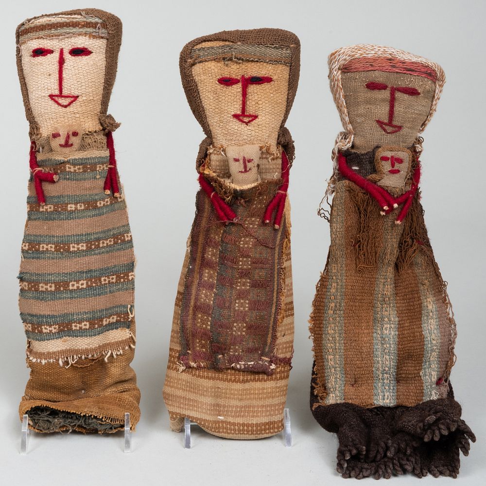 Appraisal: Set of Three Dolls Probably Peruvian Together with a set