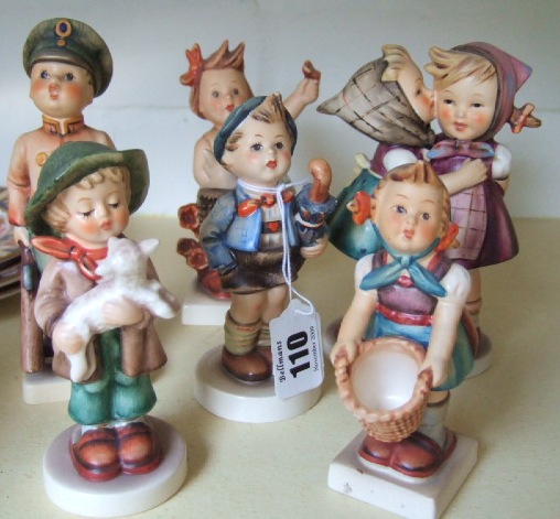 Appraisal: A group of six Hummel figures