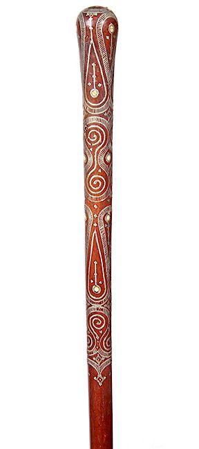 Appraisal: Russian Pique Dress Cane- Ca - An inlaid Russian silver