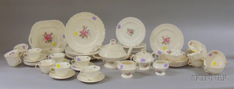 Appraisal: Fifty-seven Piece Copeland Spode Billingsley Rose Pattern Ceramic Partial Dinner