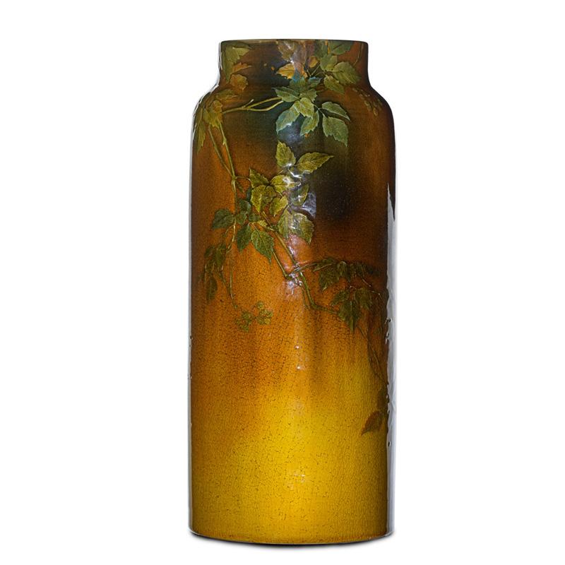 Appraisal: SHIRAYAMADANI ROOKWOOD Standard Glaze Light vase Condition Report Crazing throughout