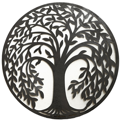 Appraisal: A round bronzed metal tree wall decoration cm diam