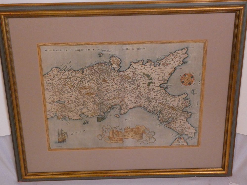 Appraisal: ITALY MAP BY ORTELIUS Early Italian colored and framed map