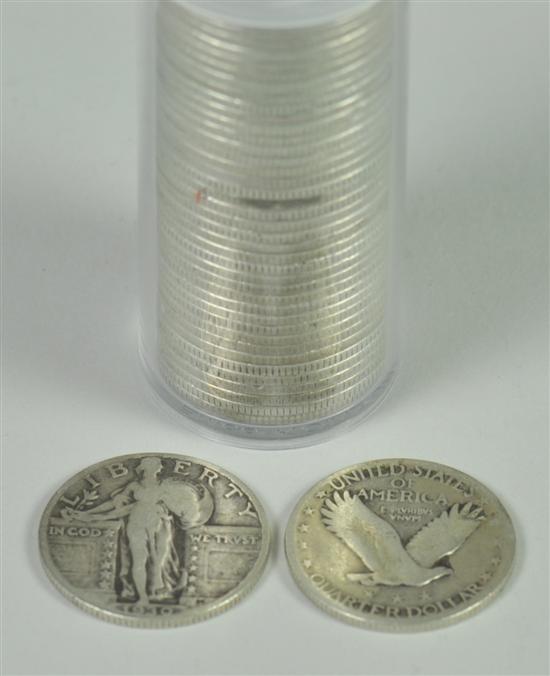 Appraisal: Roll of -S Standing Liberty Quarters coins -S coins Grading