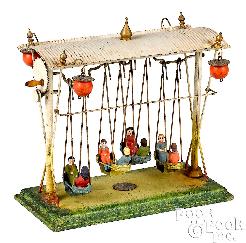 Appraisal: Ernst Plank swinging ship steam toy accessory Ernst Plank painted