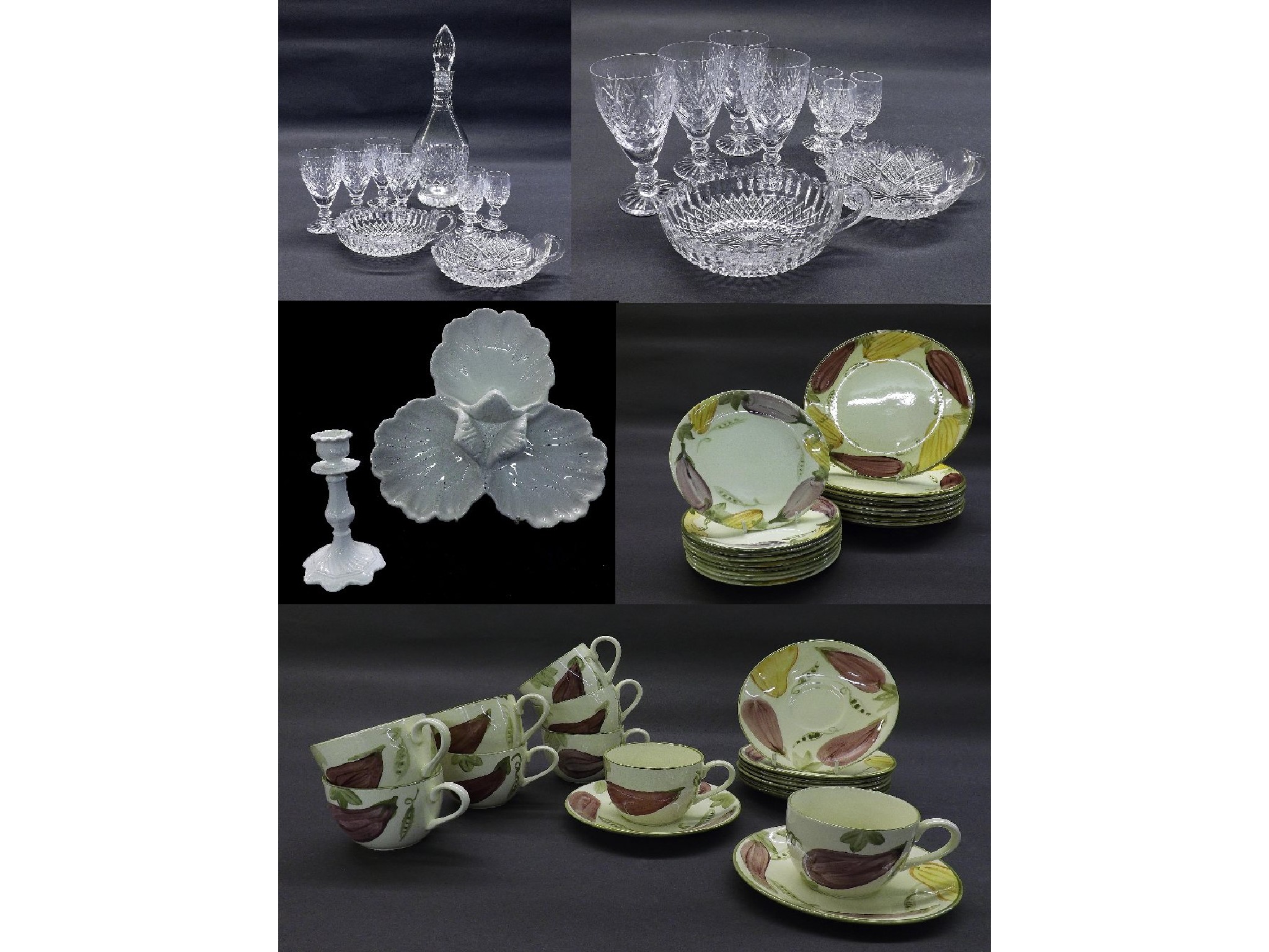 Appraisal: Mixed collection of porcelain and glass to include Poole Pottery