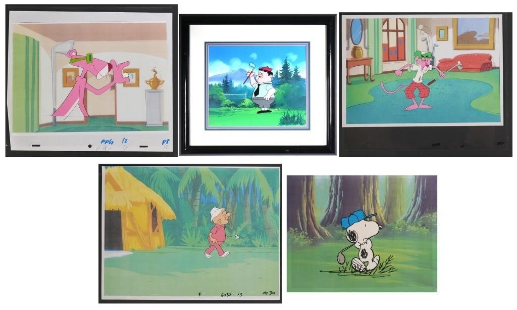 Appraisal: Lot of animation cels Pink Panther with golf ball production