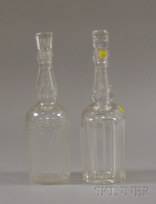 Appraisal: Two Colorless Cut Glass Decanters