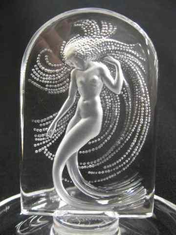 Appraisal: Lalique Crystal Intaglio Nude Pin Dish frosted signed '' excellent