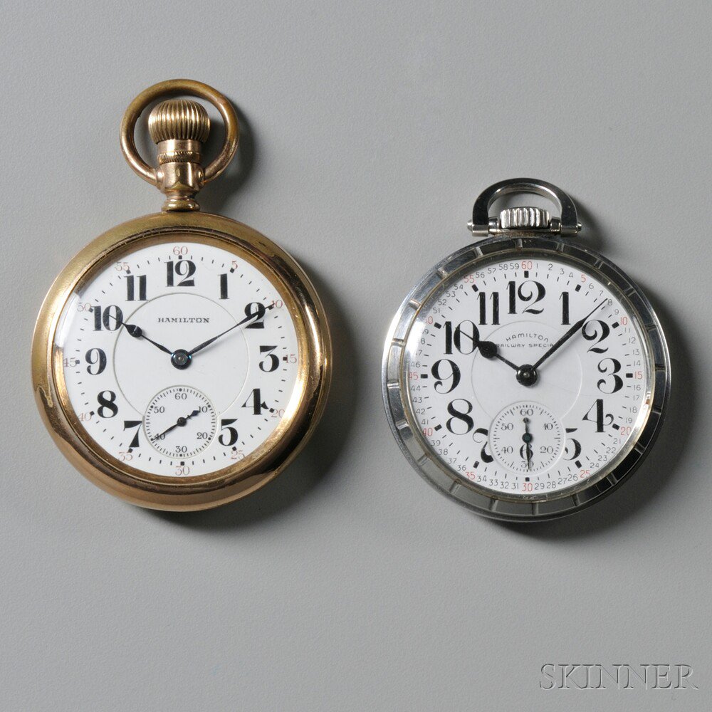 Appraisal: Two -jewel Hamilton Open Face Pocket Watches Lancaster Pennsylvania both