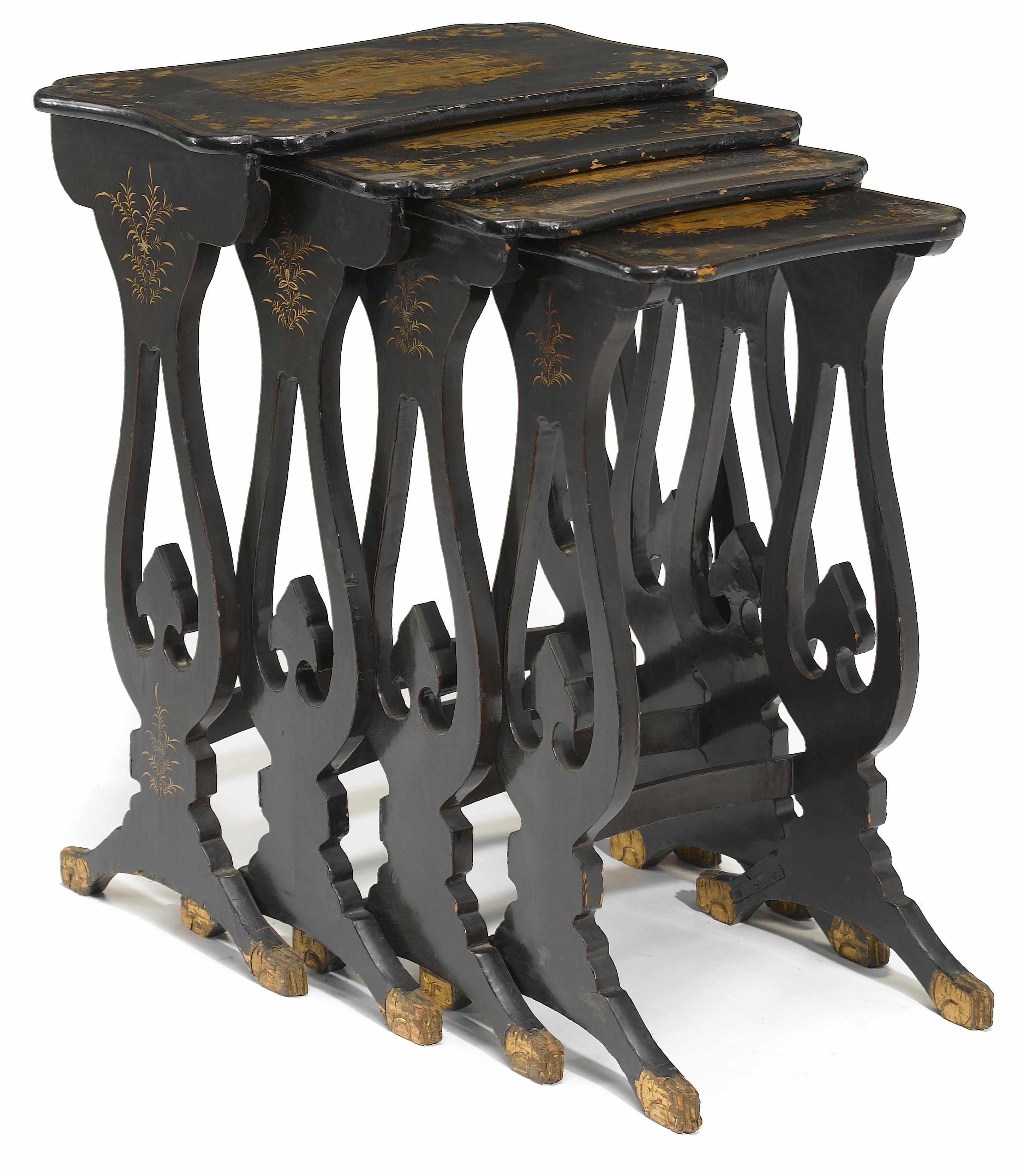 Appraisal: A nest of four Chinese Export occasional tables mid th