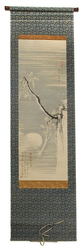 Appraisal: Nakabayashi Chikuto Japanese - Plum Blossoms by Moonlight sumi ink