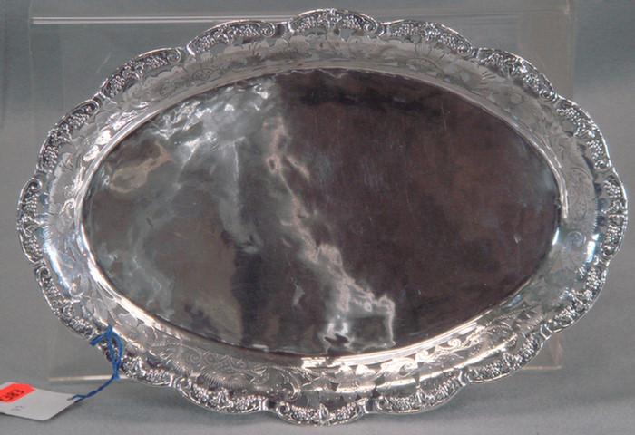 Appraisal: silver pierced oval tray x Estimate -