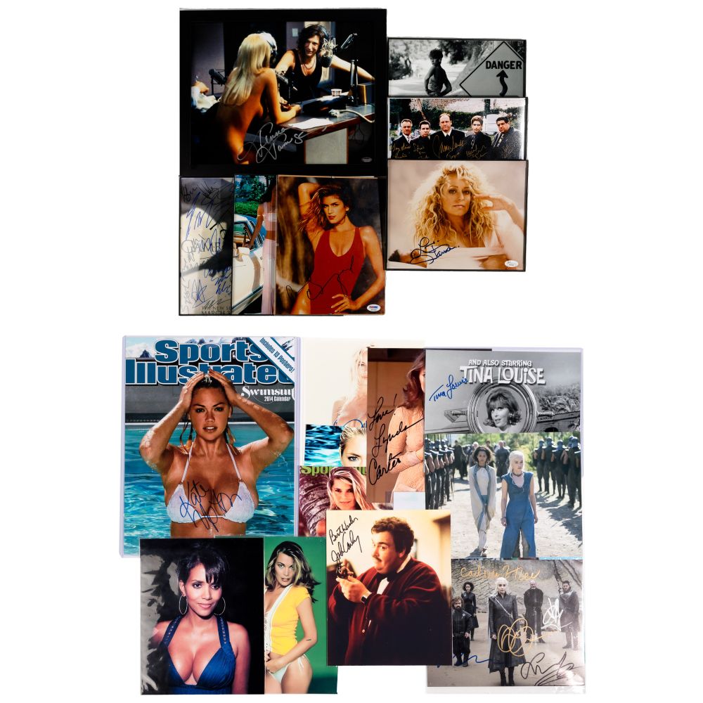 Appraisal: CELEBRITY AUTOGRAPH ASSORTMENT items including Pamela Anderson framed photo Kate