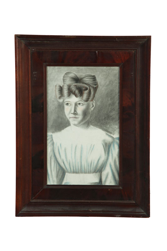 Appraisal: PORTRAIT OF A WOMAN AMERICAN SCHOOL LATE s Pastel on