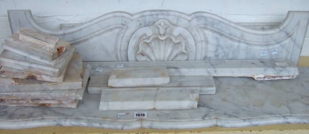 Appraisal: A white marble chimney piece th century the bevelled serpentine