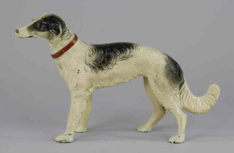 Appraisal: RUSSIAN WOLFHOUND DOORSTOP Hubley cast iron full figured depiction of