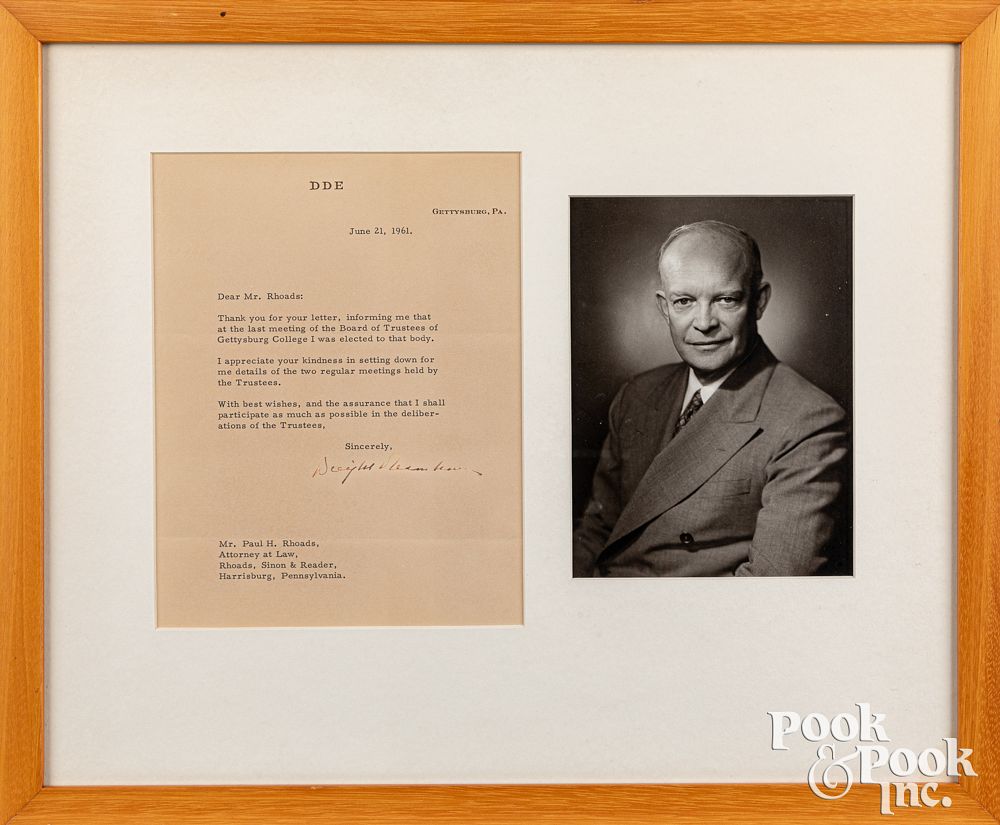 Appraisal: Dwight D Eisenhower typed letter signed Dwight D Eisenhower typed