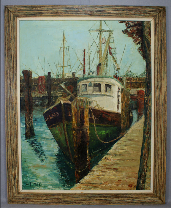 Appraisal: C Field American th c o c Fishing Boats in