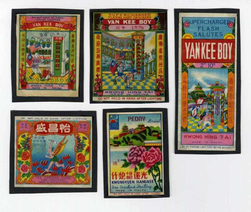 Appraisal: Lot of Firecracker Labels Includes three Yankee Boy Peony and