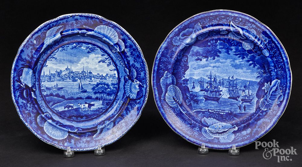 Appraisal: Two Historical blue Staffordshire plates Two Historical blue Staffordshire plates