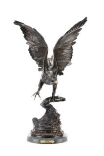 Appraisal: After Jules Moigniez Eagle Bronze After Jules Moigniez French -