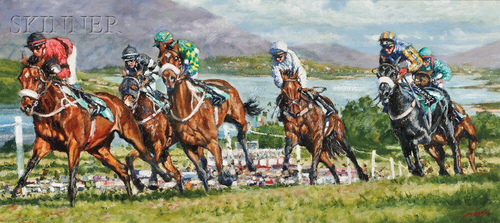 Appraisal: Roy Lyndsay Irish b The Dingle Races Signed LYNDSAY l