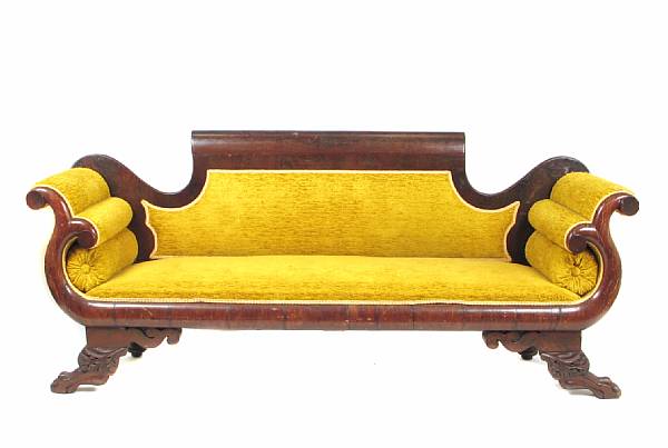 Appraisal: A Classical Revival mahogany sofa height in width ft depth