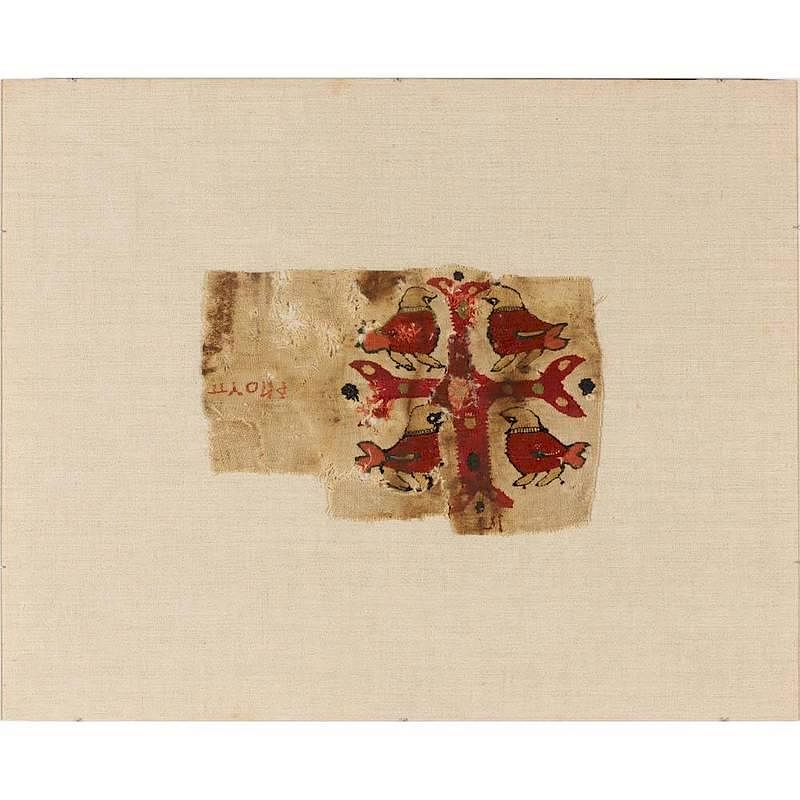 Appraisal: Egyptian Coptic Textile Fragment With Christian Themes th- th century