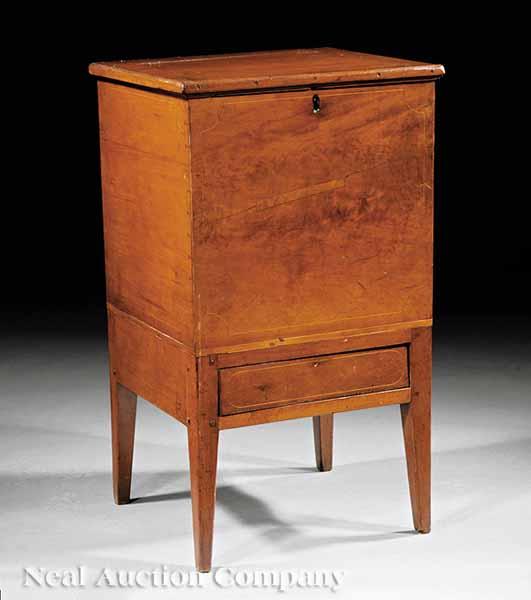 Appraisal: An American Federal Inlaid Cherrywood Sugar Chest c Kentucky or