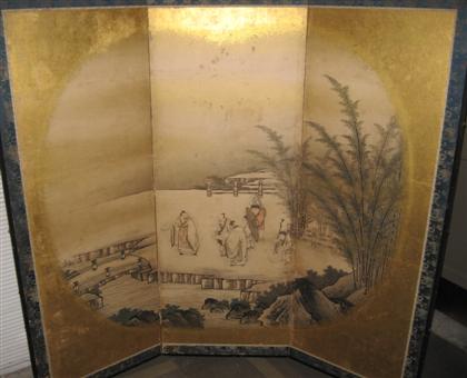 Appraisal: Japanese three-panel screen th century