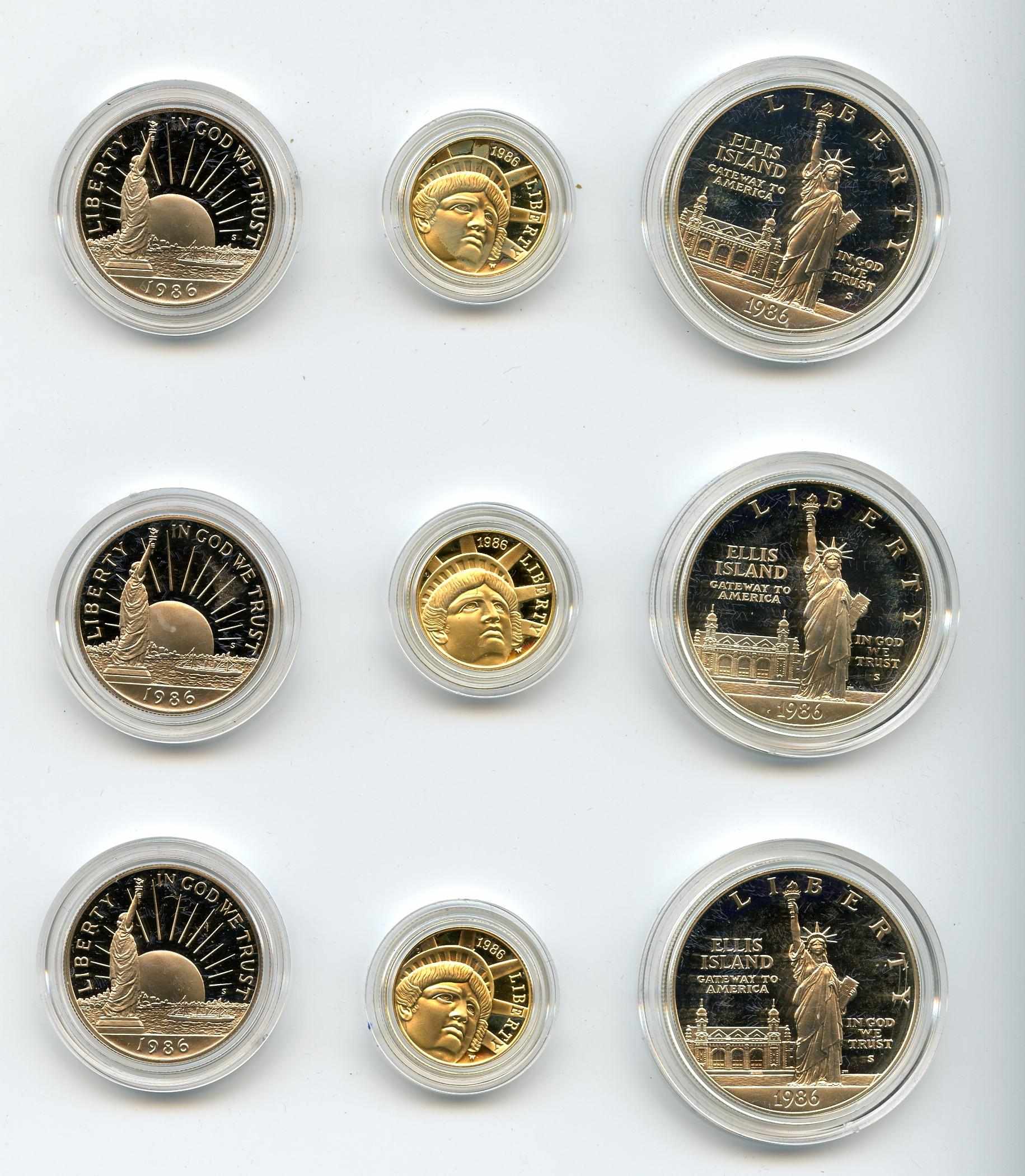 Appraisal: Piece Statue of Liberty Proof Set Each set includes the