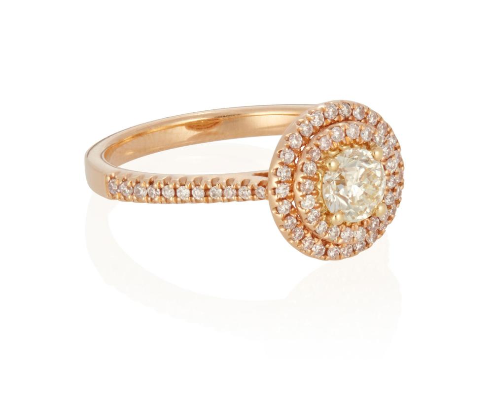 Appraisal: A DIAMOND RINGA diamond ring k rose gold Stamped D