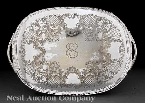 Appraisal: An Antique Gorham Silverplate Gallery Tray late th c oval