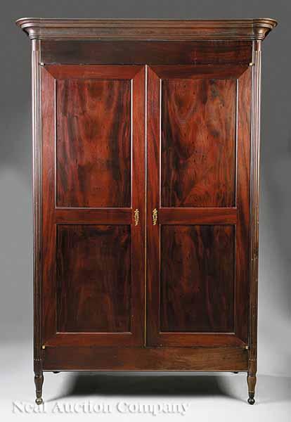 Appraisal: A Good Federal Cuban Mahogany Armoire c New York probably