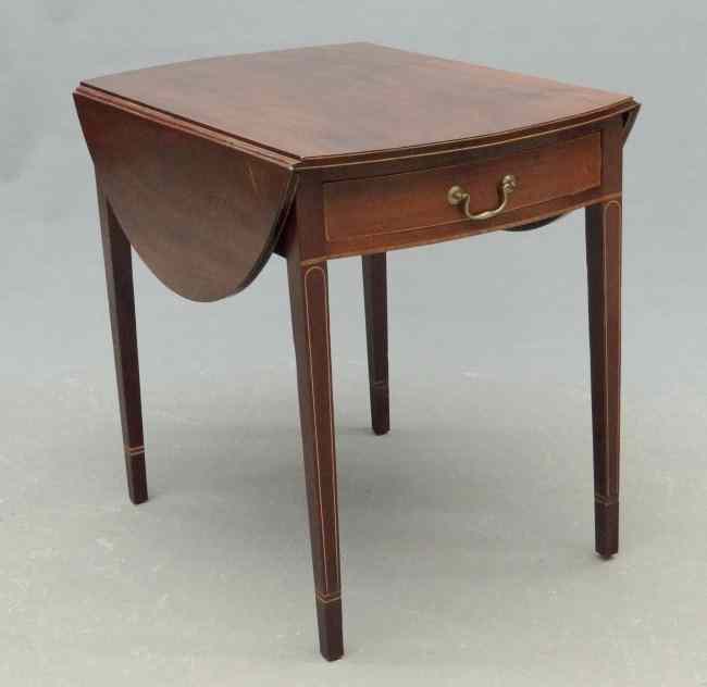 Appraisal: th c Hepplewhite inlaid dropleaf Pembroke table Top '' x