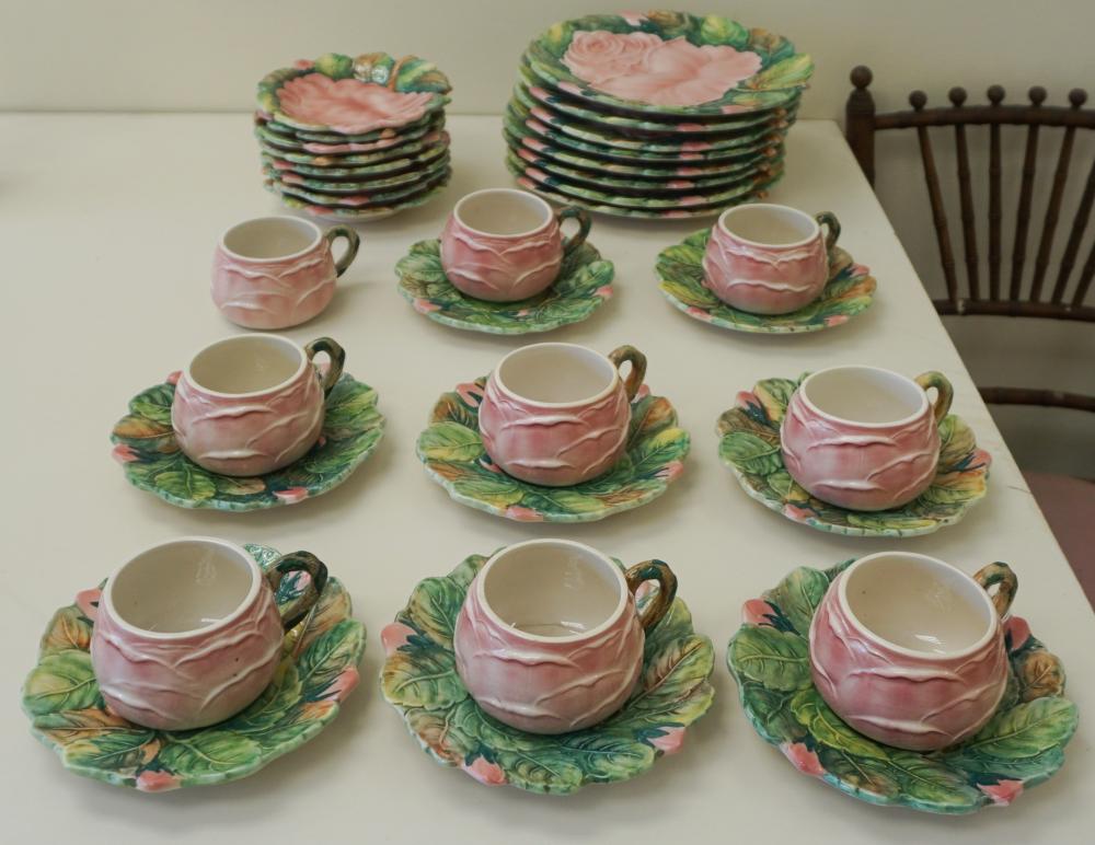 Appraisal: Italian Pink Rose Decorated Porcelain Dinner Service Thirty-One Pieces