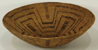 Appraisal: Pima basketry bowl Pima basketry bowl having repeating geometric designs