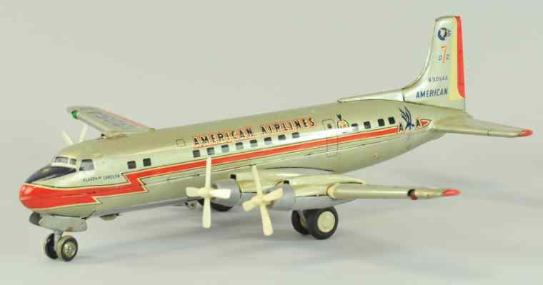 Appraisal: AMERICAN AIRLINES DC AIRPLANE Modern Toys Japan battery-operated lithographed tin