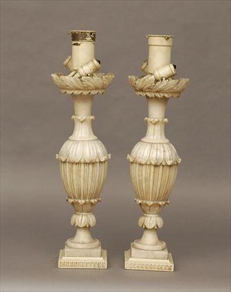 Appraisal: Pair of Alabaster Lamps