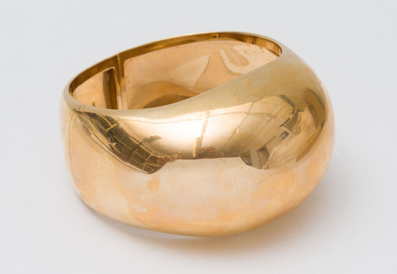 Appraisal: K GOLD BANGLE Stamped ' k' Interior x in in