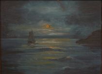 Appraisal: William Sylvester Carter American - Moonlight Sail Oil on canvasboard