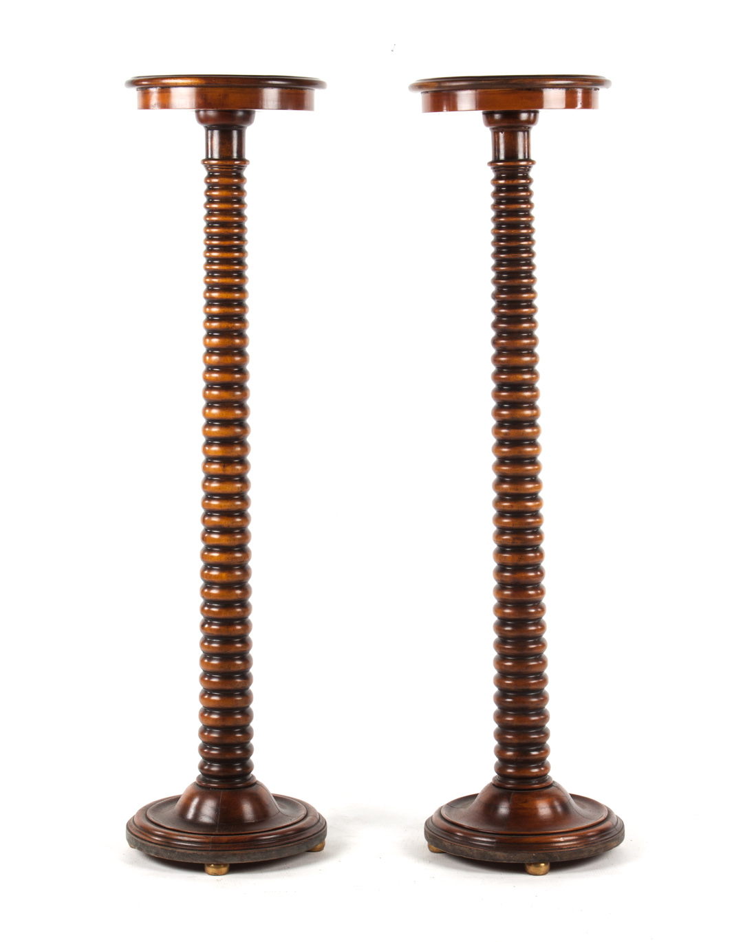 Appraisal: Pair of Victorian style turned wood fern stands each stand