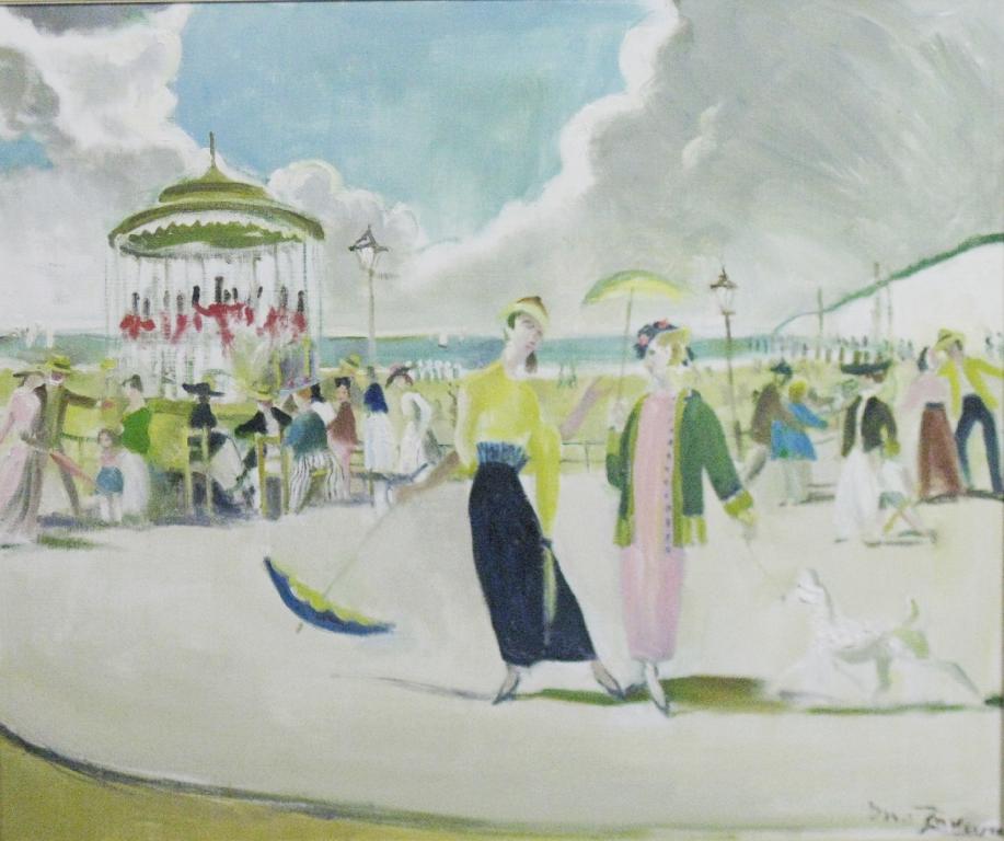 Appraisal: DORIS ZINKEISEN - Figures on a Promenade signed 'Doris Zinkeisen'