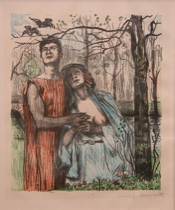 Appraisal: Joseph Lovis Corinth German - Two Lovers Lithograph on paper