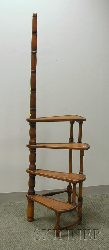 Appraisal: Set of Georgian-style Beechwood Library Steps ht wd in