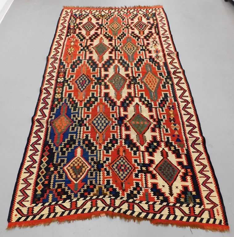 Appraisal: Geometric Caucasian Kerim Rug Caucus Early th Century Blue green